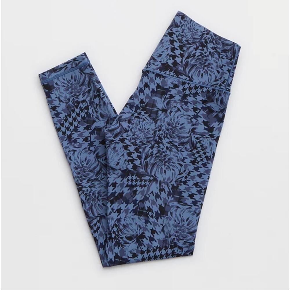 NWT Aerie Offline Real Me Xtra High Waisted 7/8 Legging - Blue Floral - Small - Picture 9 of 13